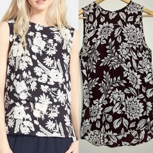 THEORY Bringam Silk Summer Breezy Sunflower Tank Top